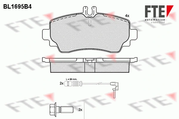 Kit de plaquettes de frein, frein à disque FTE 9010306