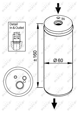 Filtre déshydratant, climatisation NRF 33296