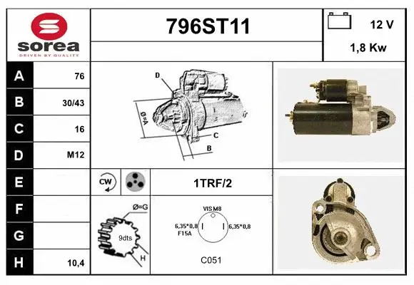 Démarreur STARTCAR 796ST11