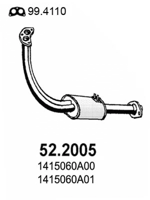 Silencieux avant ASSO 52.2005