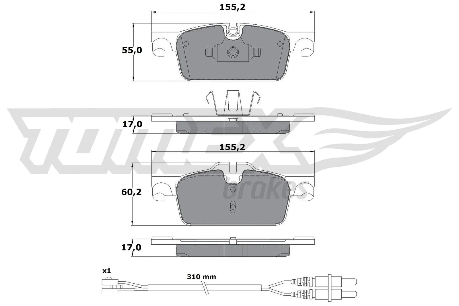 Kit de plaquettes de frein, frein à disque TOMEX Brakes TX 17-31