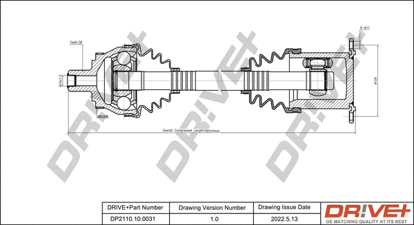 Arbre de transmission Dr!ve+ DP2110.10.0031