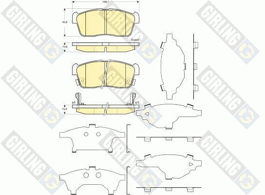 Kit de plaquettes de frein, frein à disque GIRLING 6133599