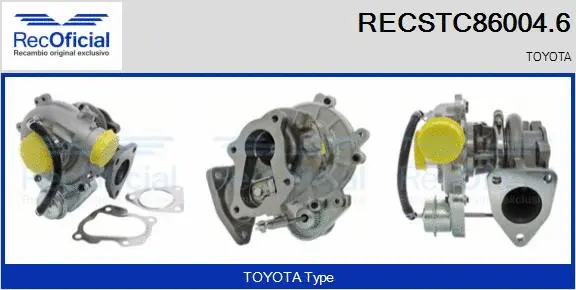 Turbocompresseur, suralimentation RECOFICIAL RECSTC86004.6