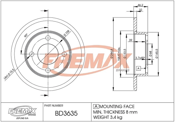 Disque de frein FREMAX BD-3635