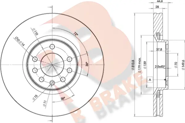 Disque de frein R BRAKE 78RBD29005