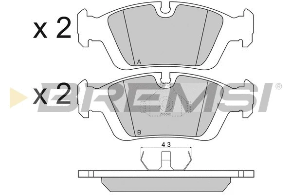 Kit de plaquettes de frein, frein à disque BREMSI BP2432