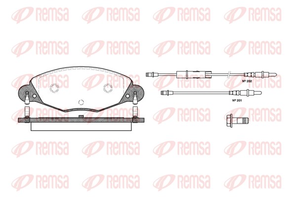 Kit de plaquettes de frein, frein à disque REMSA 0827.04