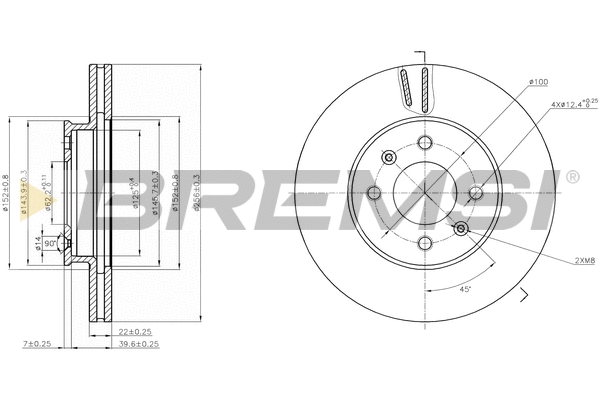 Disque de frein BREMSI CD7603V