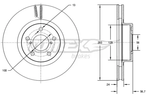Disque de frein TOMEX Brakes TX 72-74