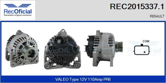 Alternateur RECOFICIAL REC2015337.1