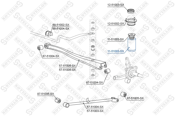 Bouchon de protection/soufflet, amortisseur STELLOX 11-51002-SX