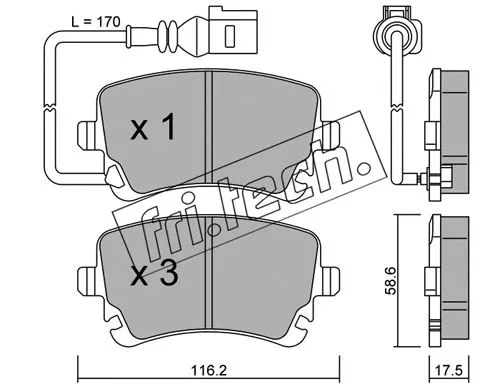 Kit de plaquettes de frein, frein à disque fri.tech. 570.0