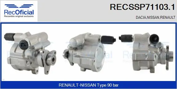 Pompe hydraulique, direction RECOFICIAL RECSSP71103.1