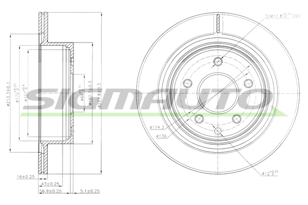 Disque de frein SIGMAUTO DBB579V