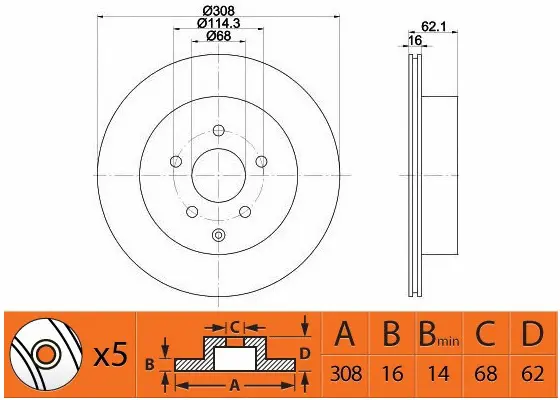 Disque de frein FIT FR0718V