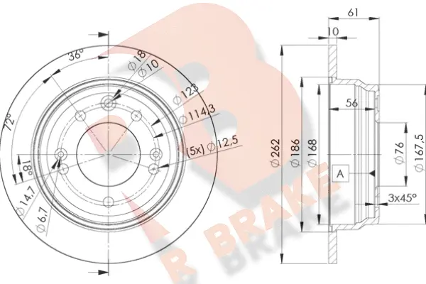 Disque de frein R BRAKE 78RBD20581