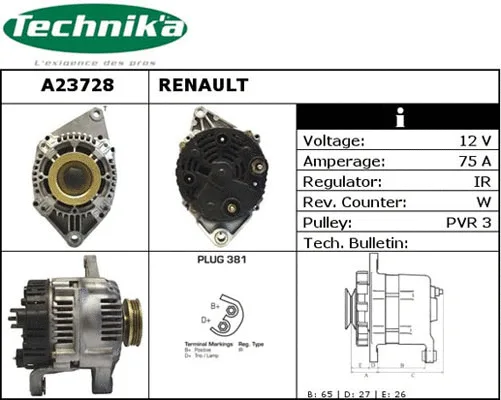 Alternateur Technika A23728