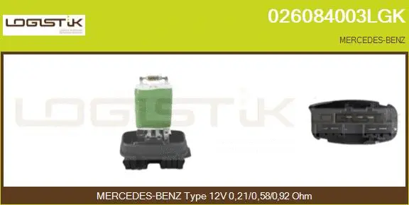 Résistance, pulseur d'air habitacle LGK 026084003LGK