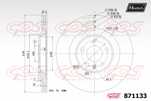 Disque de frein MAXTECH 871133