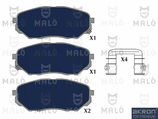 Kit de plaquettes de frein, frein à disque AKRON-MALÒ 1051282