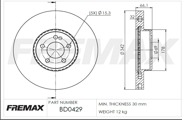 Disque de frein FREMAX BD-0429