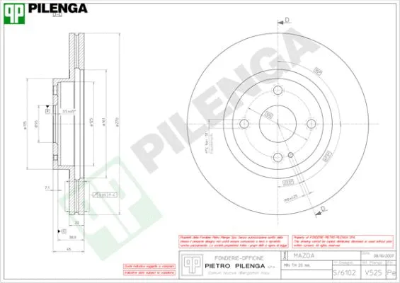 Disque de frein PILENGA V525