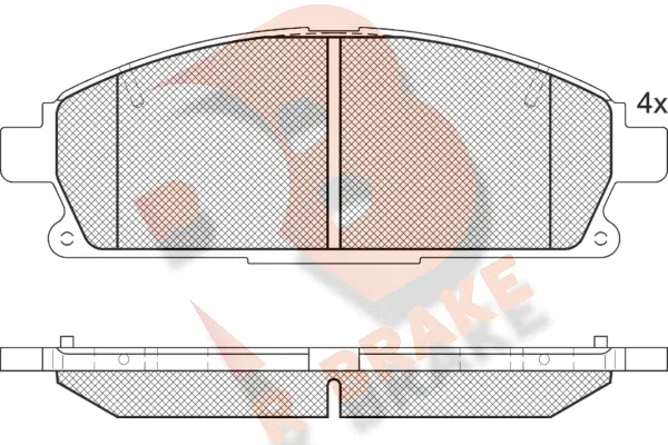 Kit de plaquettes de frein, frein à disque R BRAKE RB1521-396