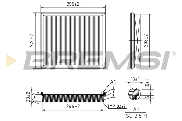 Filtre à air BREMSI FA1385