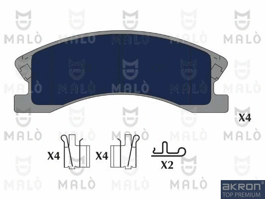 Kit de plaquettes de frein, frein à disque AKRON-MALÒ 1051314