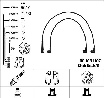 Kit de câbles d'allumage NGK 44251