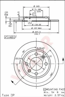 Disque de frein VILLAR 628.0273