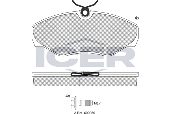 Kit de plaquettes de frein, frein à disque ICER LM1315-701