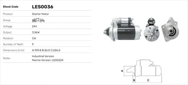 Démarreur LUSA LES0036