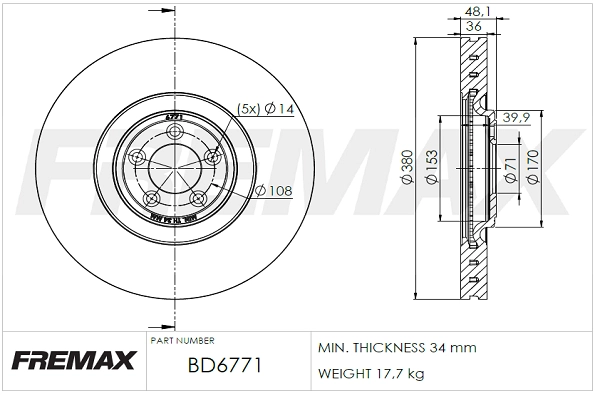 Disque de frein FREMAX BD-6771