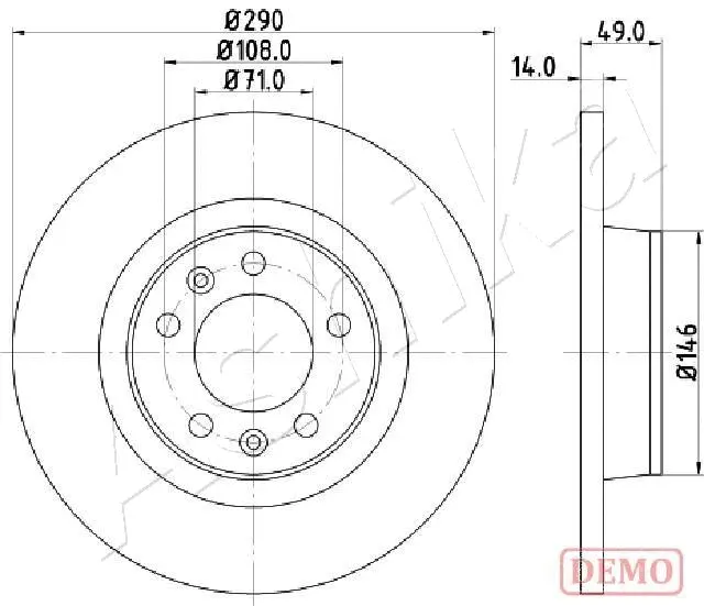 Disque de frein ASHIKA 61-00-0612C