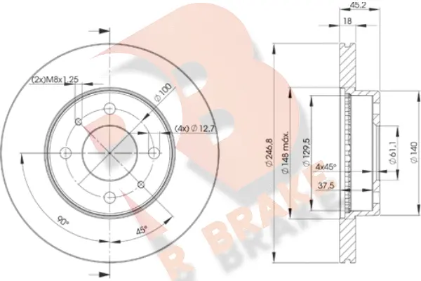 Disque de frein R BRAKE 78RBD20602