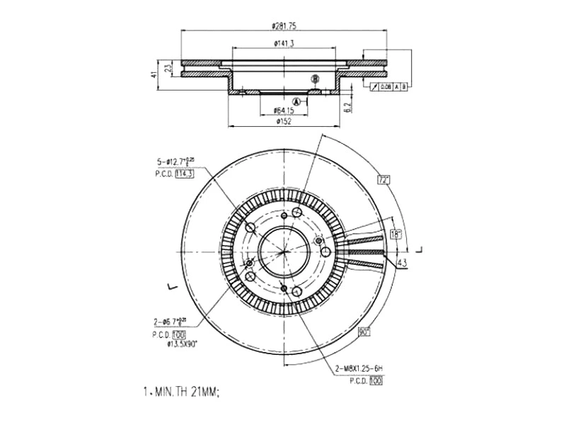 Disque de frein A.Z. Meisterteile AZMT-44-024-1246
