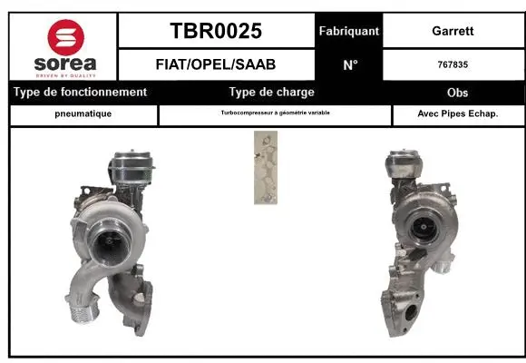Turbocompresseur, suralimentation EAI TBR0025