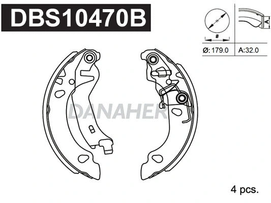 Jeu de mâchoires de frein DANAHER DBS10470B