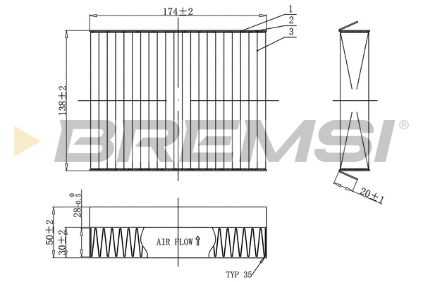 Filtre, air de l'habitacle BREMSI FC0490