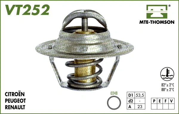 Thermostat, liquide de refroidissement MTE-THOMSON VT252.82