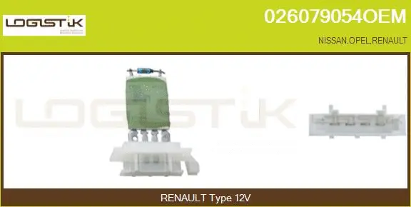 Résistance, pulseur d'air habitacle LGK 026079054OEM