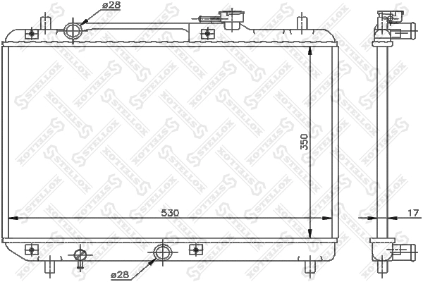 Radiateur, refroidissement du moteur STELLOX 10-25278-SX