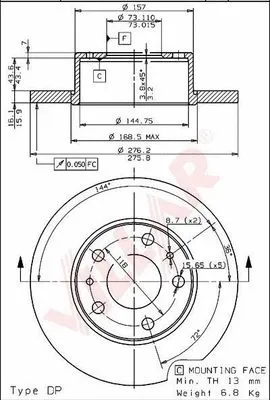 Disque de frein VILLAR 628.1529