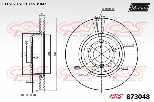 Disque de frein MAXTECH 873048