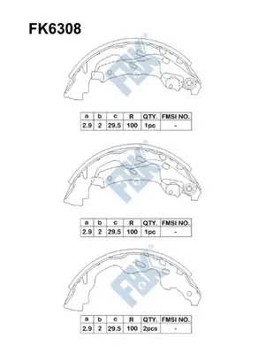 Jeu de mâchoires de frein FBK FK6308