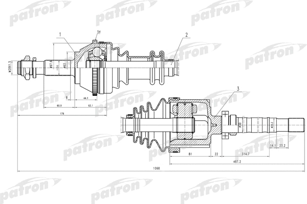 Arbre de transmission PATRON PDS0129