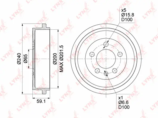 Tambour de frein LYNXAUTO BM-1008