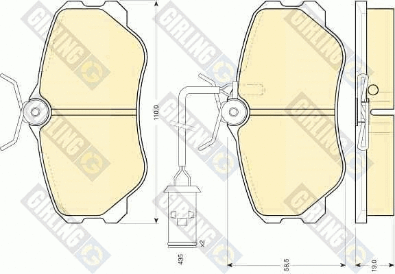 Kit de plaquettes de frein, frein à disque GIRLING 6108641